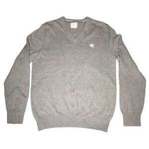 Express Sweater Men's Small Gray V Neck Long Sleeve Knit Casual